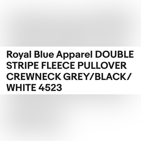 Royal Blue Apparel 2X men’s double stripe fleece pullover-crewneck new w/tags - Picture 3 of 16